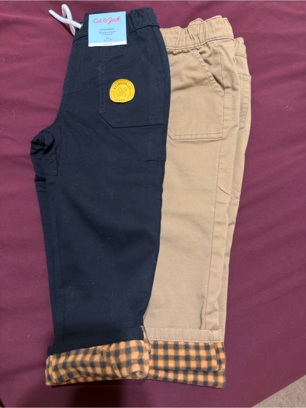 Cat & Jack Boys 3T Fleece Lined Pull on Pants 2 Pack NWT + Like New